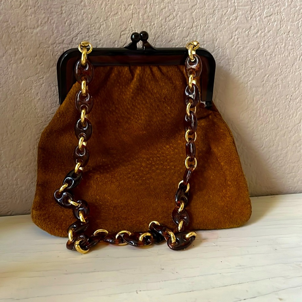 * Vintage Brown suede handbag